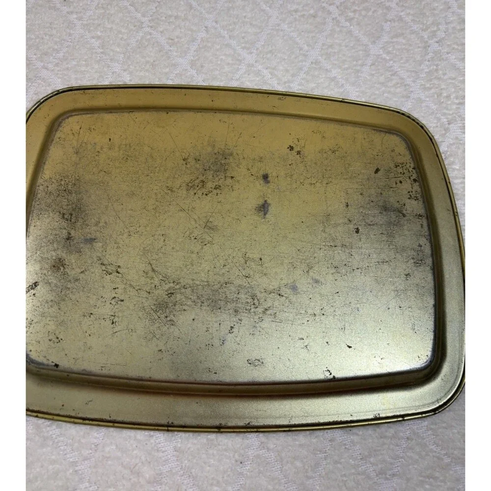 Vintage 70s Currier & Ives American Homestead Summer Scene Metal Tray